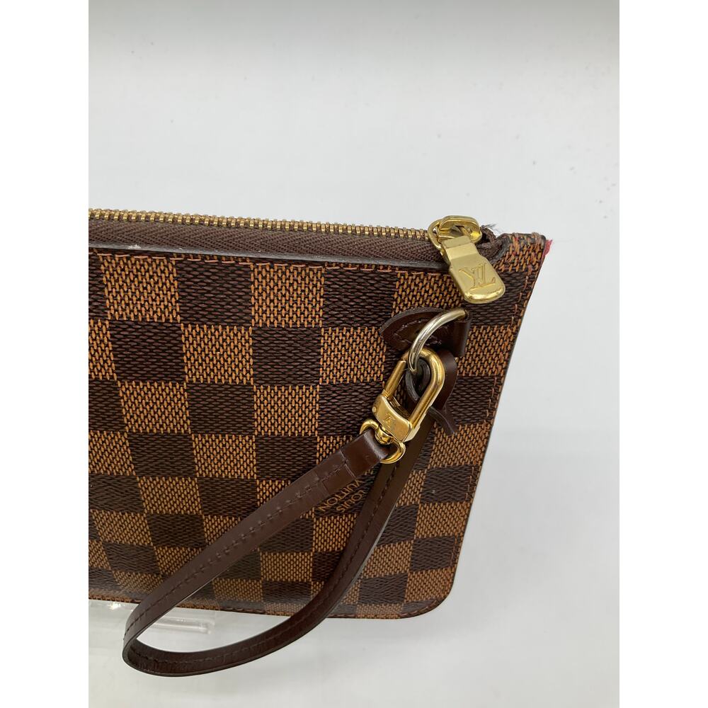 Pre-Owned Checkered Louis Vuitton Clutch- about 9.5 x 6 inches, Brown/Red - Picture 3 of 7